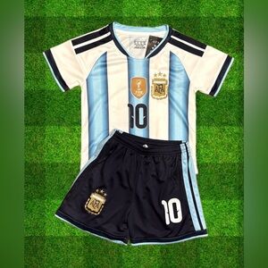 New Lionel Messi Jersey Kids Argentina 2026 Soccer Kit 2 Piece Set NWT 18 to YXL